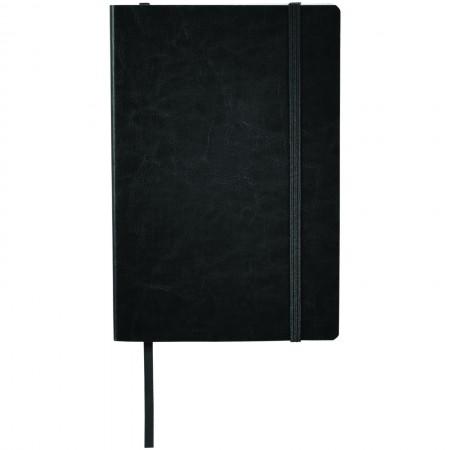 A5 PU Leather Notebook, solid black - BRANIO