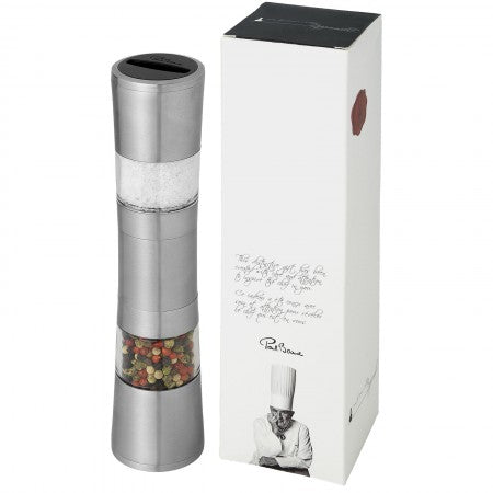 Dual pepper and salt grinder, grey, 22 x d: 5 cm