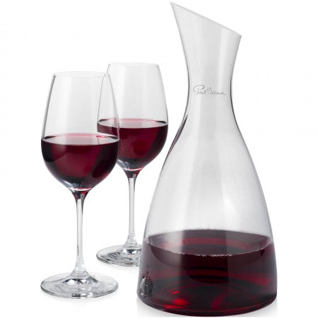 Prestige decanter with 2 wine glasses, transparent, 19 x 24