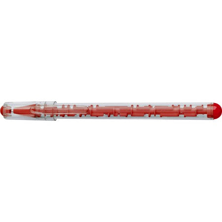 Plastic puzzle ballpoint pen, red