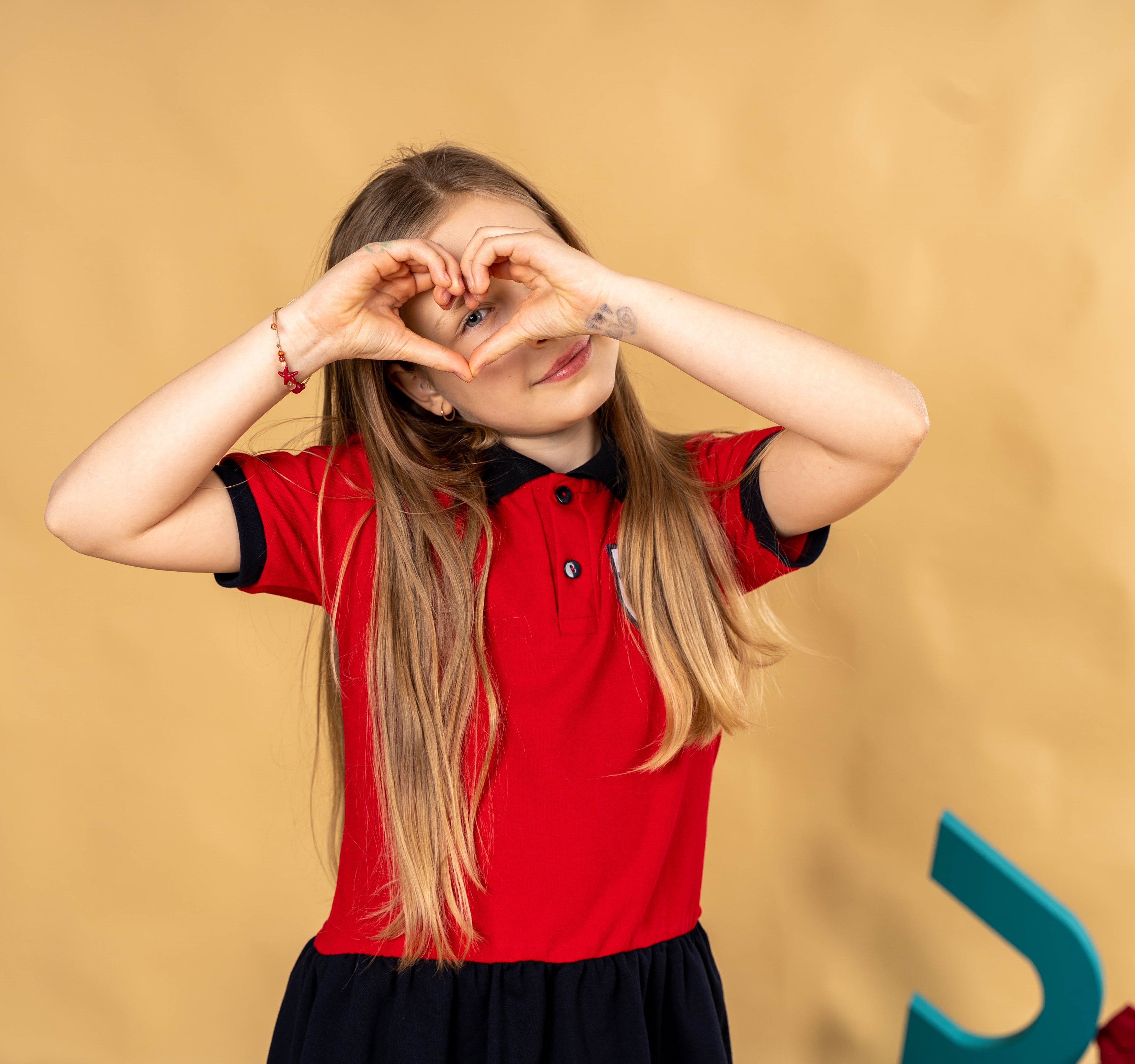 Sarafan fete bicolor rosu /negru - BR39