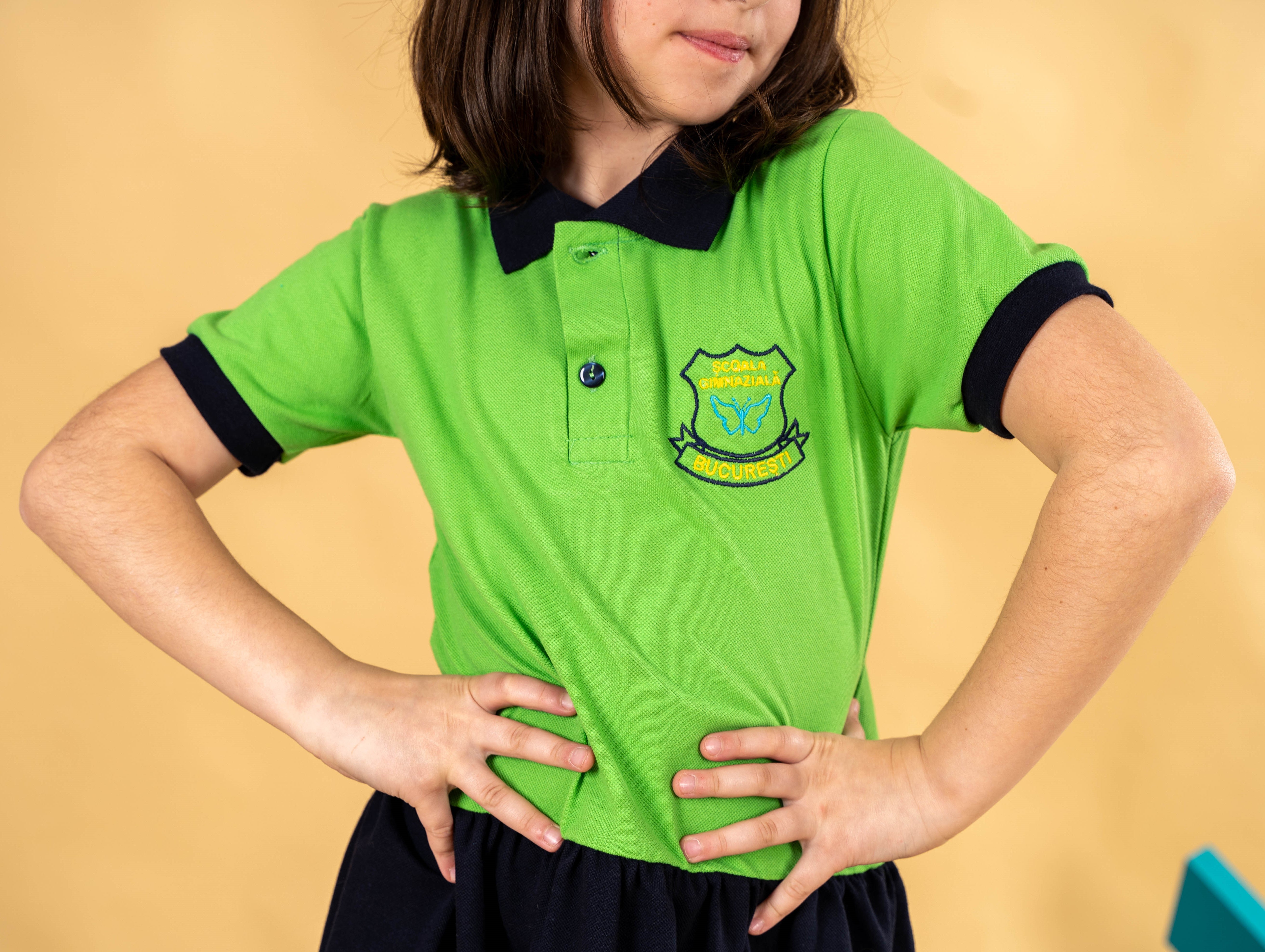 Sarafan fete bicolor verde/negru – BR05