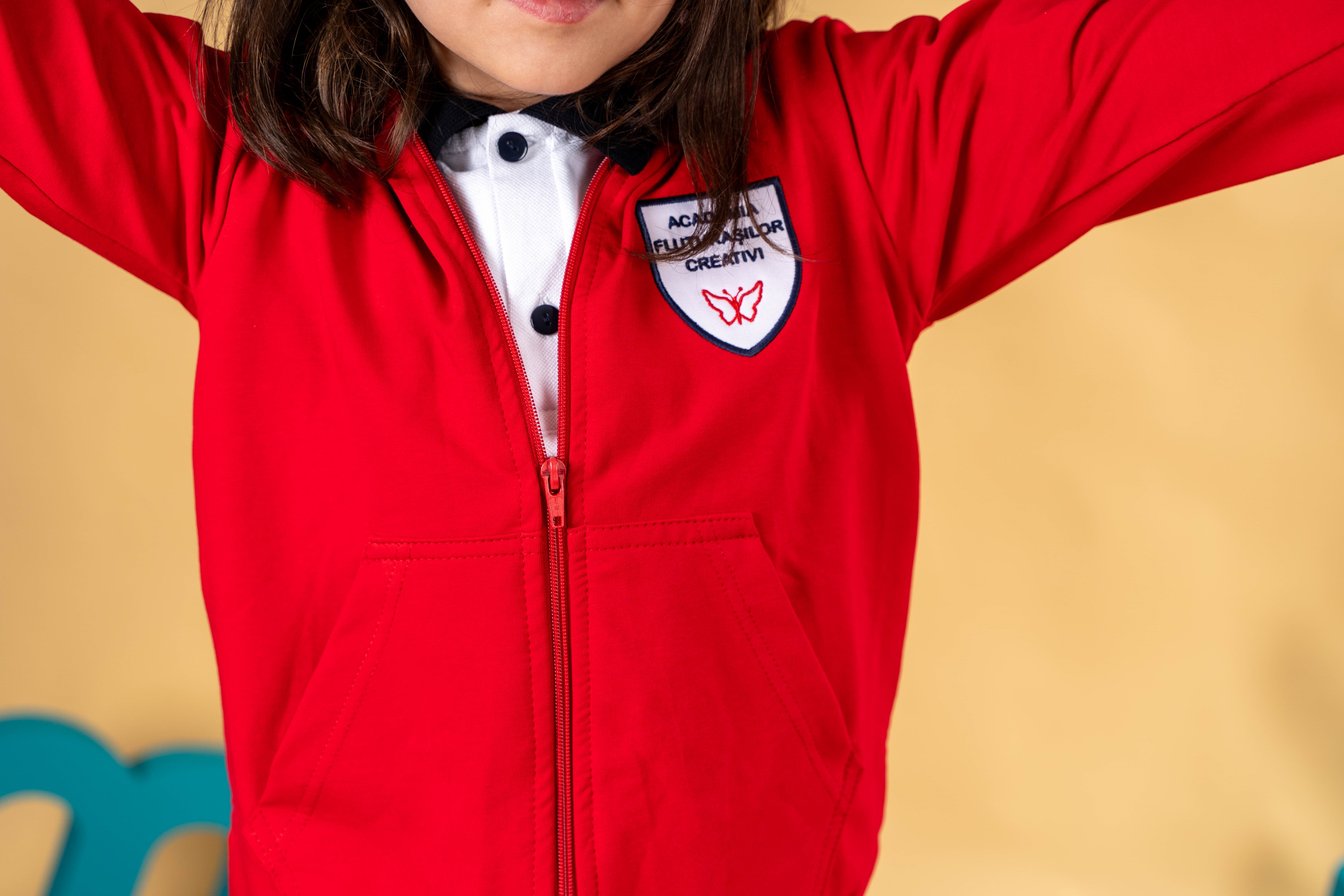 Hanorac pentru copii albastru si rosu  - BR29