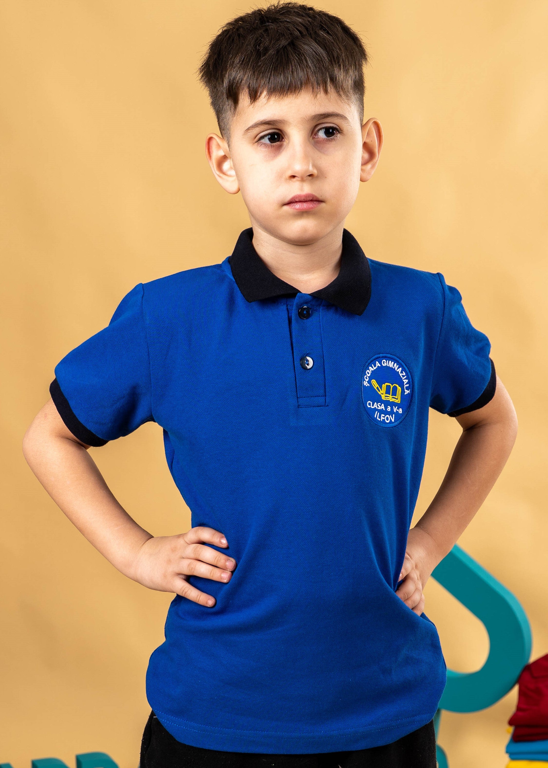 Tricouri polo bicolore cu mânecă scurtă- Galben, verde, albastru, alb, negru