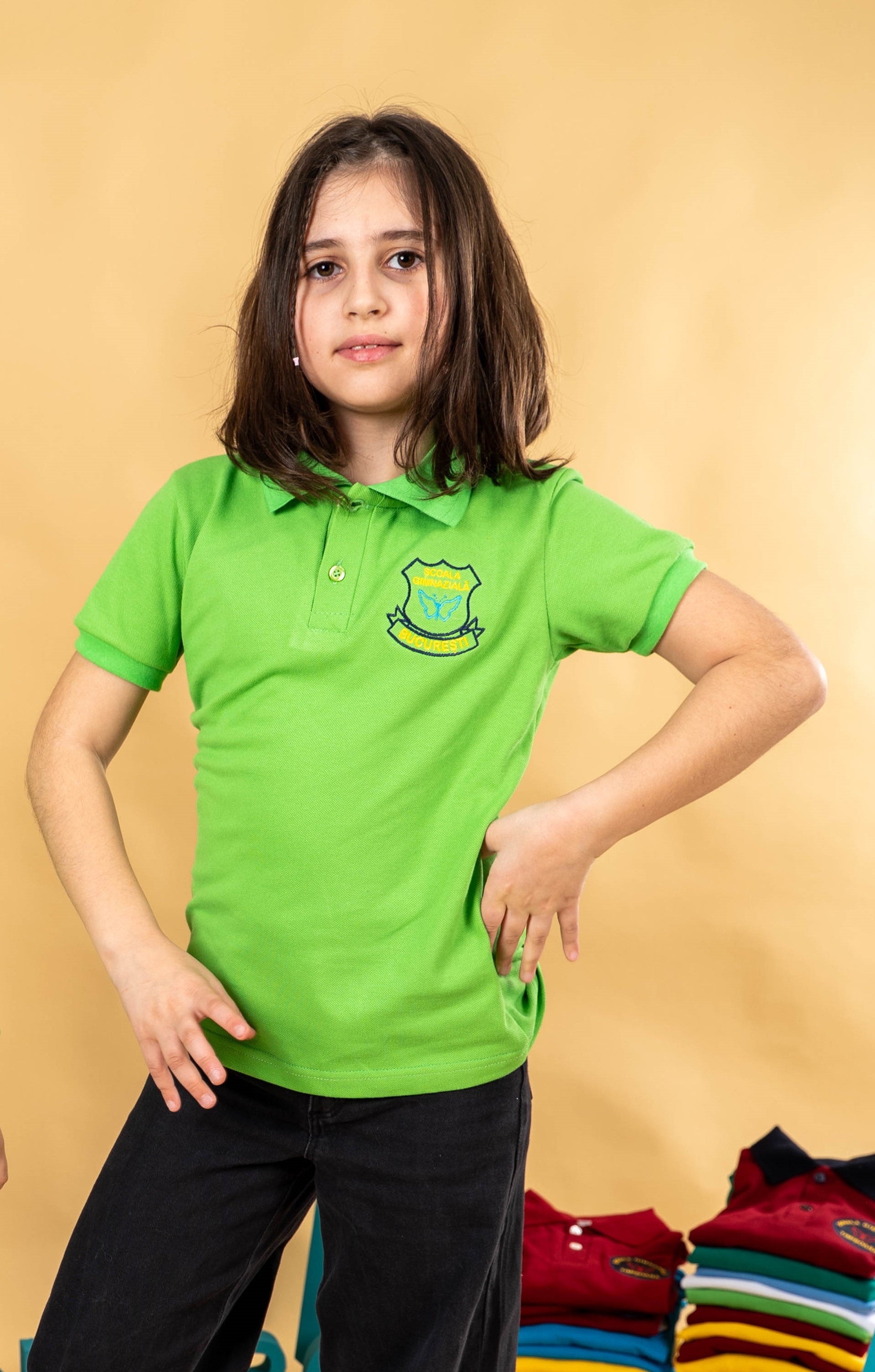 Tricou polo pentru copii - verde