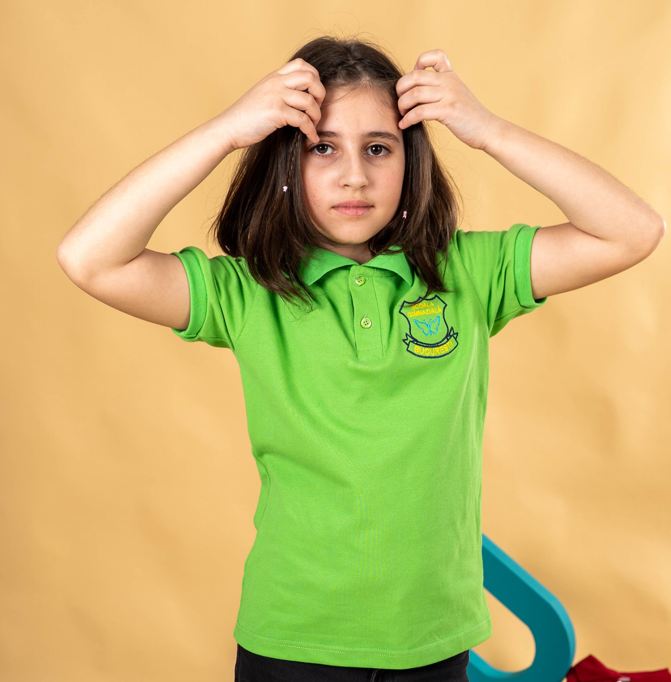 Tricou polo pentru copii verde - BR18