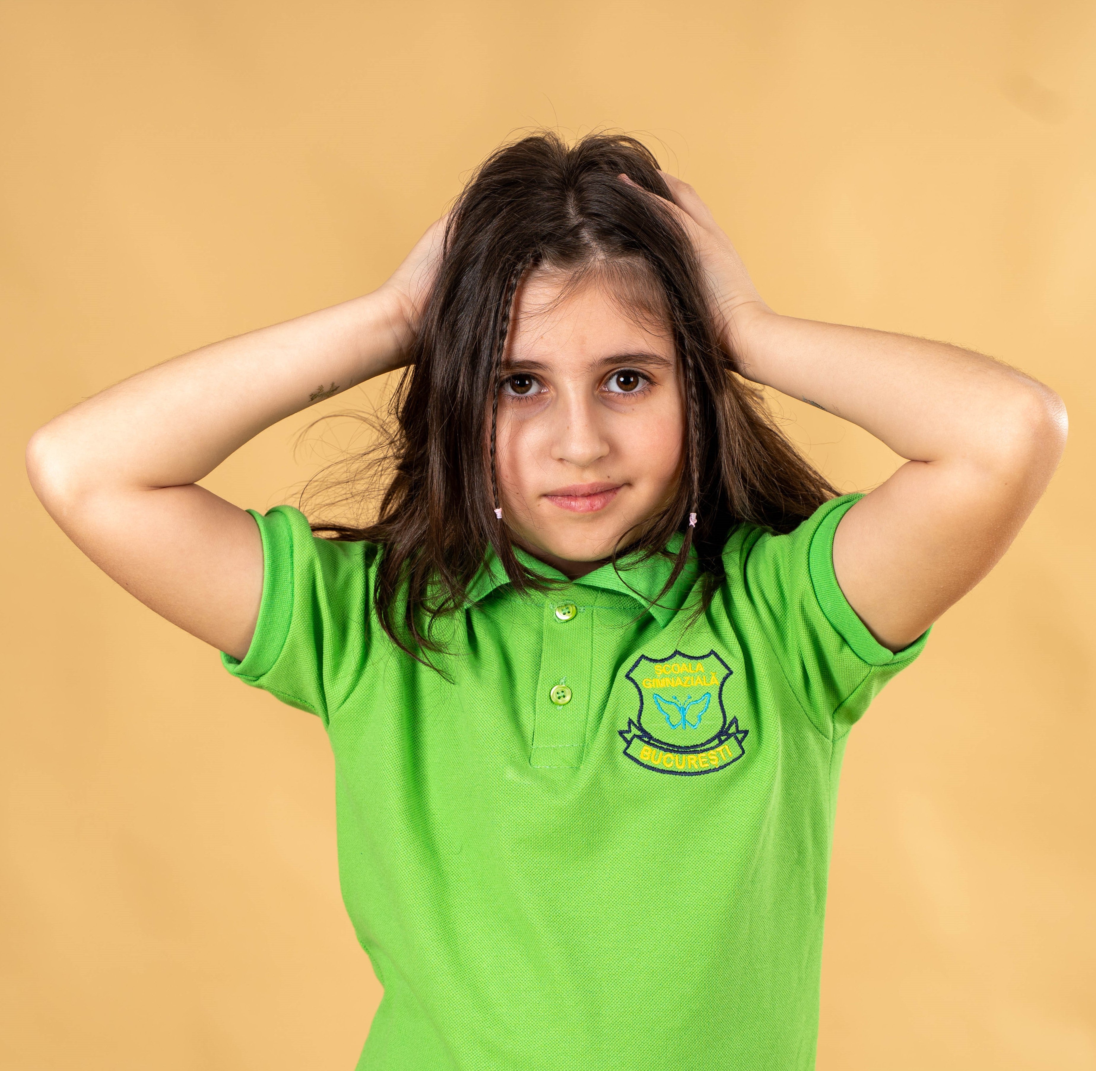 Tricou polo pentru copii verde - BR18