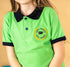 Tricou polo pentru copii bicolor verde/negru - BR14