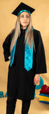 Set de absolvire – robă, eșarfă și tocă Turcoaz- B44