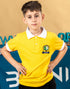Tricou polo pentru copii cu maneca scurta galben/alb - BR25