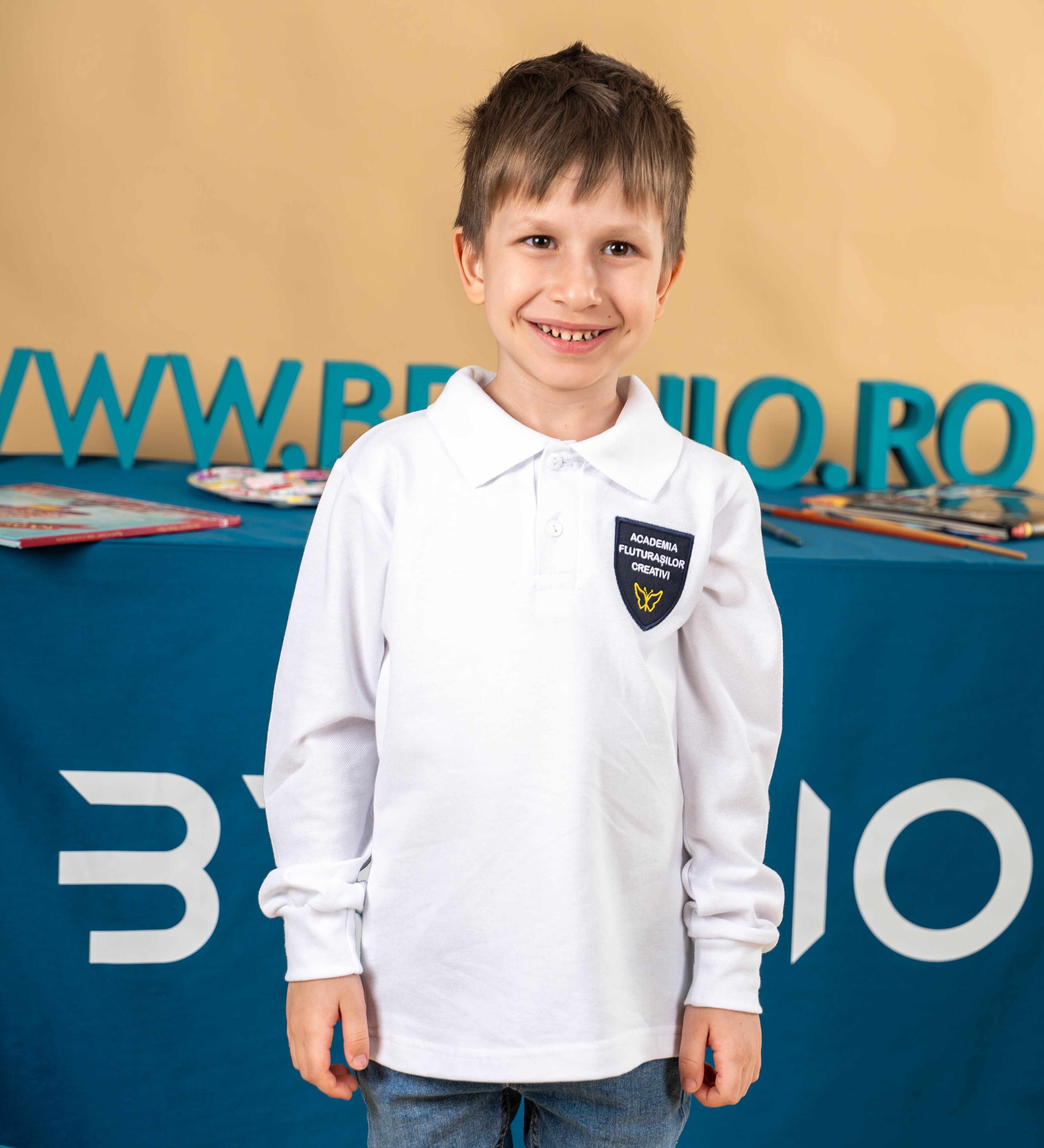 Tricou polo alb cu personalizare