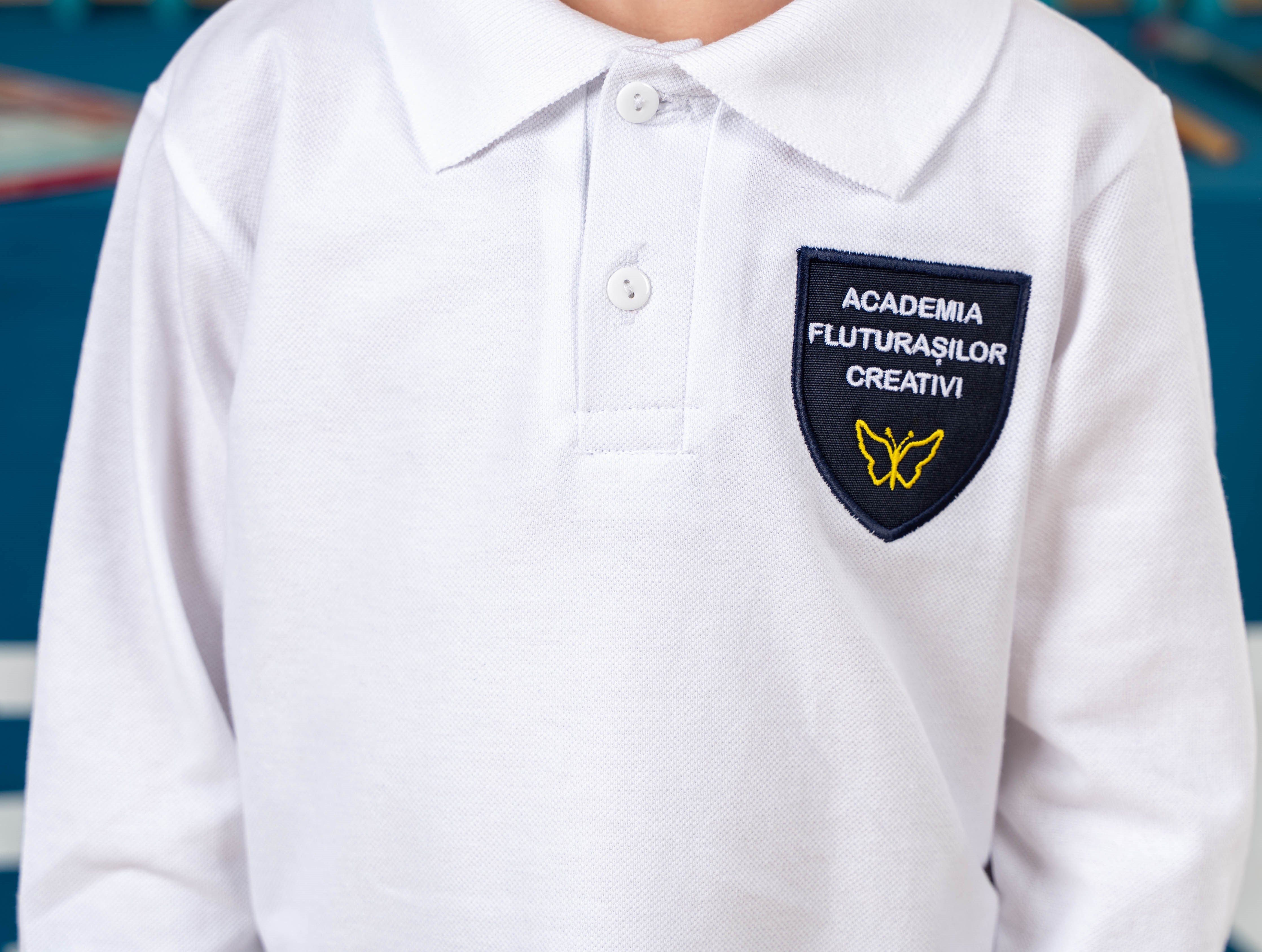Tricou polo alb cu personalizare