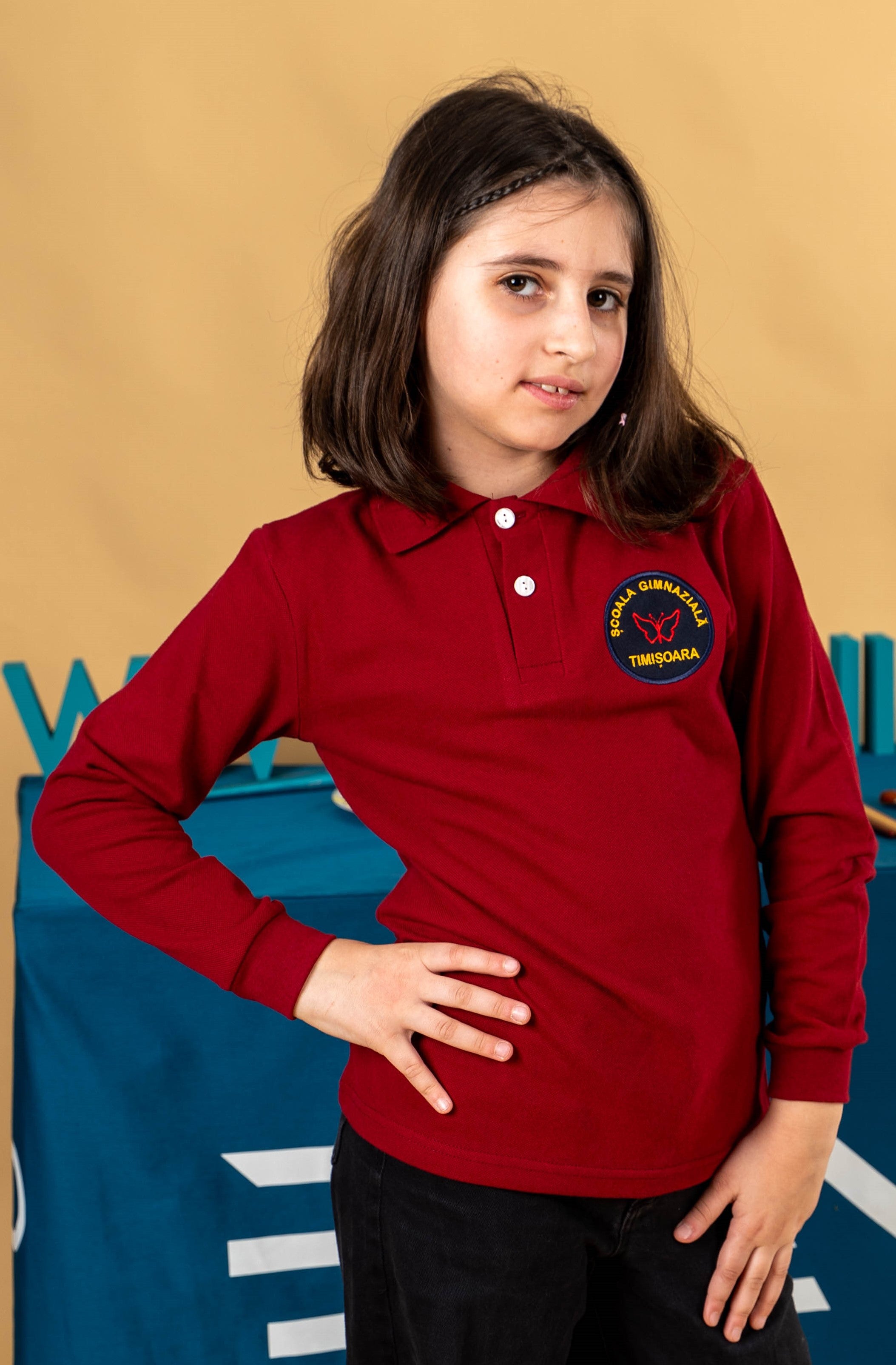 Tricou polo pentru copii visiniu - BR41