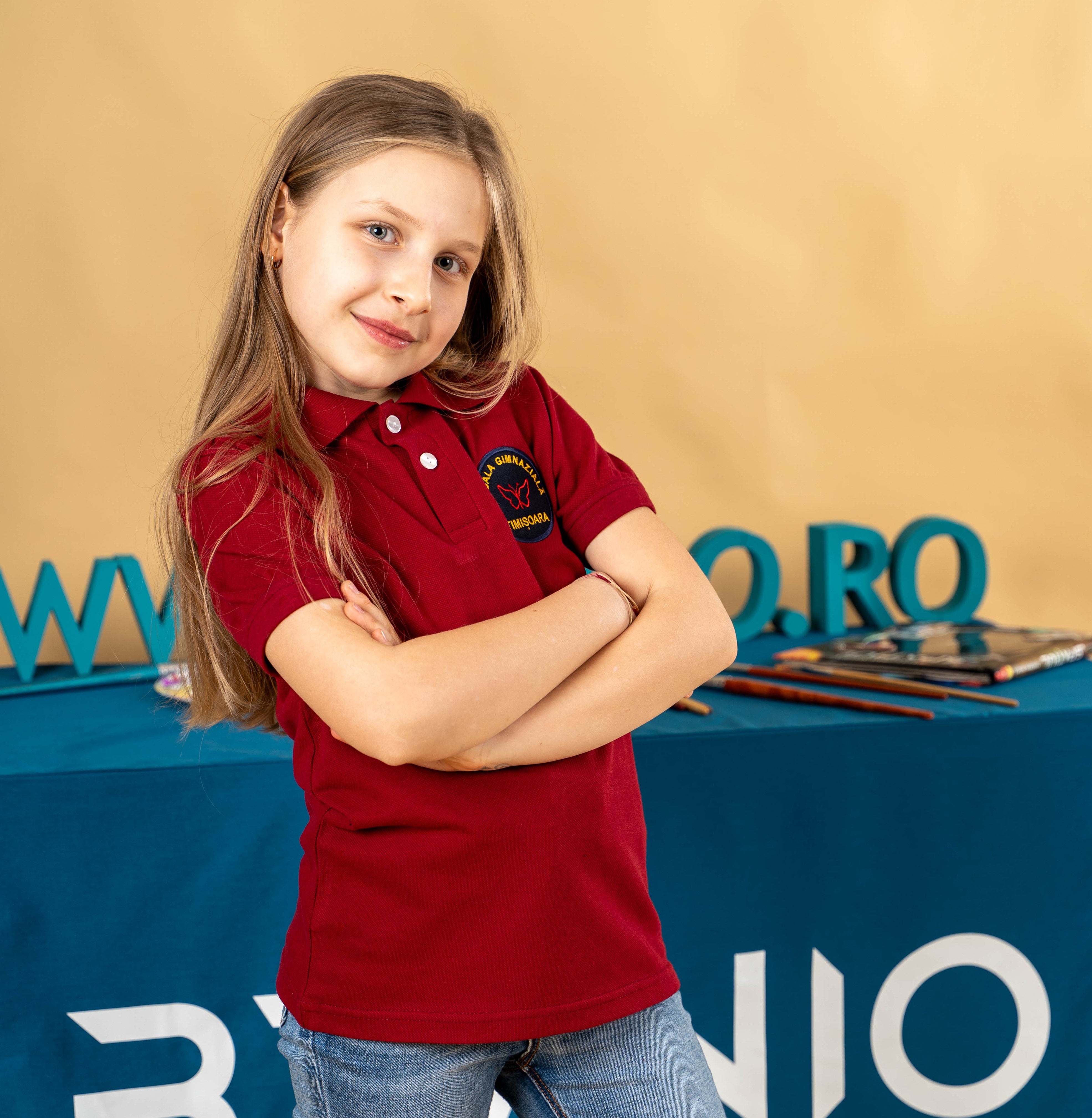 Tricou polo pentru copii visiniu - BR32