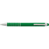 Aluminium lacquered ballpen with a rubber tip, green