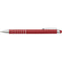 Aluminium lacquered ballpen with a rubber tip, red