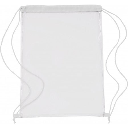 Transparent PVC drawstring backpack, white