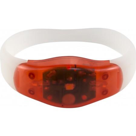 ABS and silicone wrist band with LED light, red - BRANIO