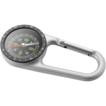 Destiny compass carabiner, grey, 11 x 5 x 1,5 cm