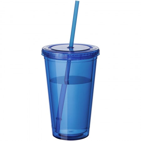 Cyclone insulated tumbler and straw, blue, 15,5 x d: 10 cm