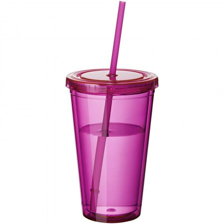 Cyclone insulated tumbler and straw, pink, 15,5 x d: 10 cm