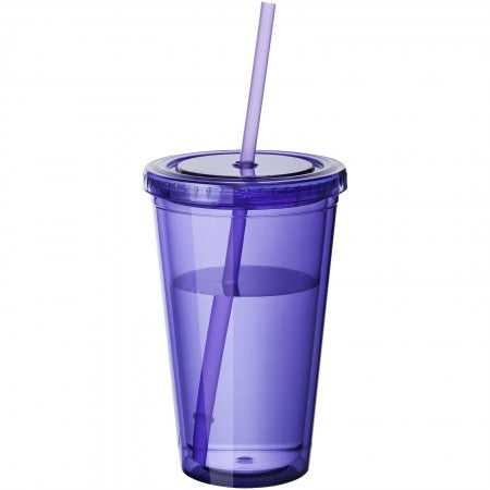 Cyclone insulated tumbler and straw, purple, 15,5 x d: 10 cm