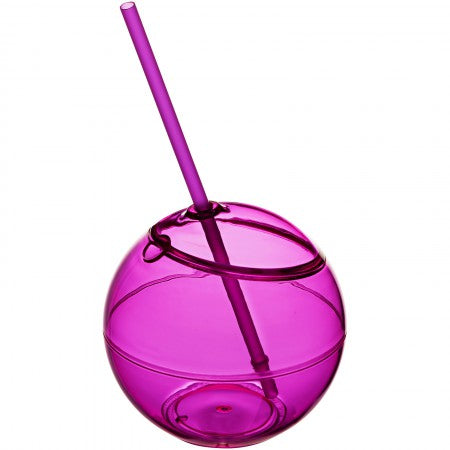 Fiesta ball and straw, pink, 23 x d: 12 cm