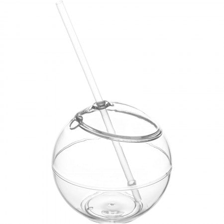 Fiesta ball and straw, transparent, 23 x d: 12 cm