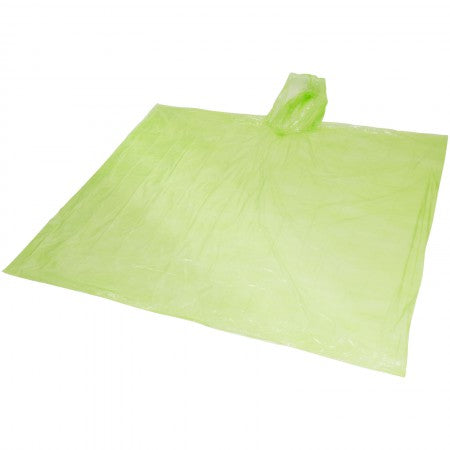 Ziva disposable rain poncho with pouch, green, 15,8 x 10,7 x