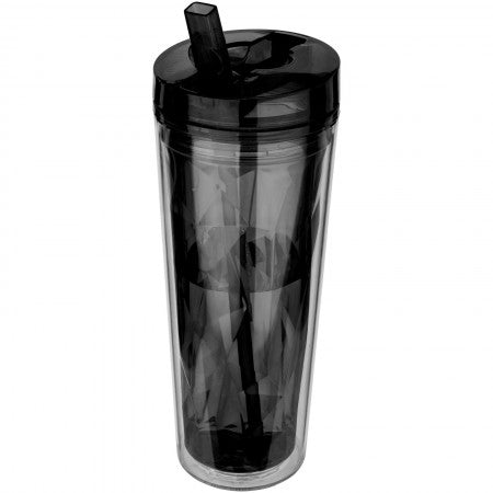 Hot & Cold Flip n Sip geometric insulated tumbler, solid bla