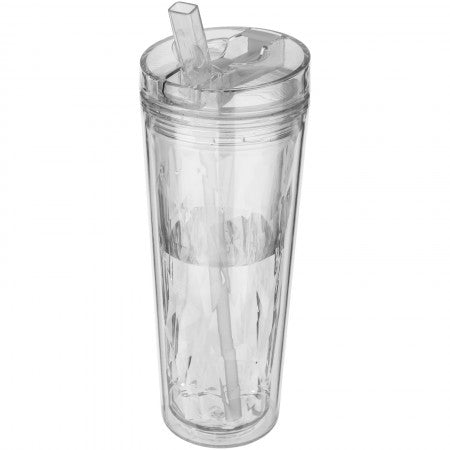 Hot & Cold Flip n Sip geometric insulated tumbler, transpare