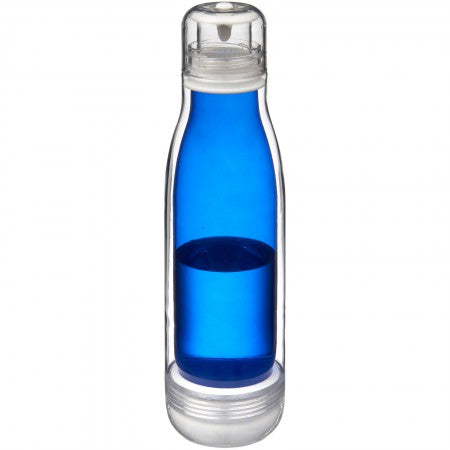 Spirit sports bottle with glass liner, blue, 26,5 x d: 7,5 c