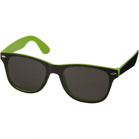 Sun Ray sunglasses - black with colour pop, green, 14,5 x 15
