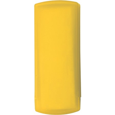 Plastic pocket case with five plasters, yellow