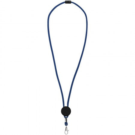 Hagen two-tone lanyard with adjustable disc, blue, 3,2 x 50