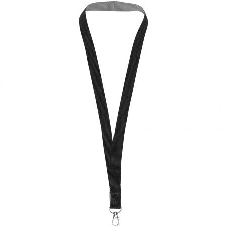 Aru two-tone lanyard with velcro closure, solid black, 2 x 4