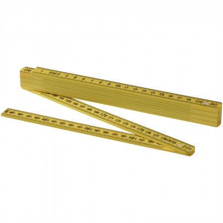 Monty 2M foldable ruler, yellow, 23,3 x 1 x 2,8 cm