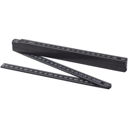 Monty 2M foldable ruler, solid black, 23,3 x 1 x 2,8 cm