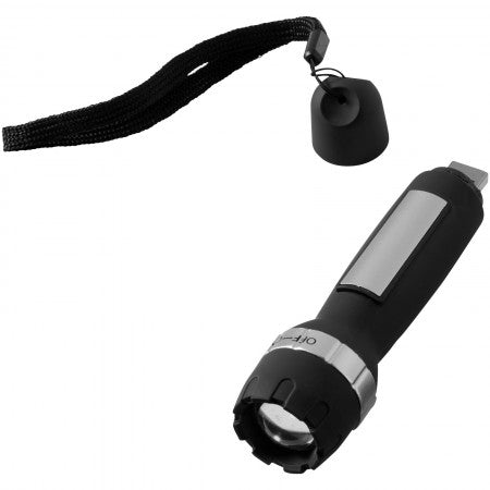 Rigel rechargeable USB torch, solid black, 12,8 x d: 3,3 cm