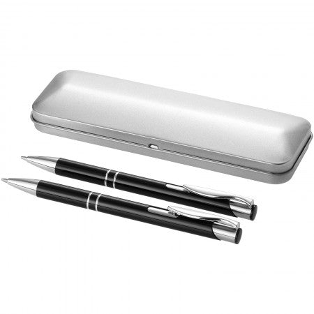Dublin pen set, solid black, 16 x 5,5 x 2,5 cm