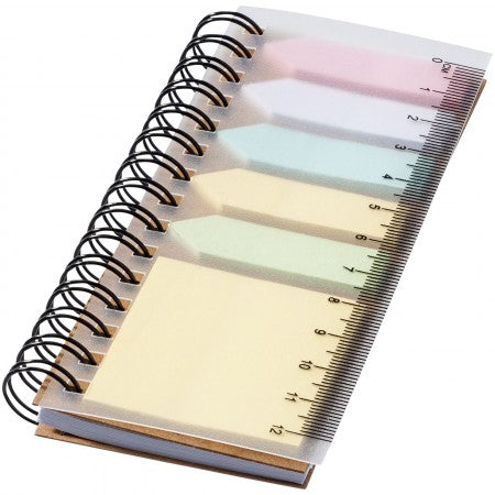 Spiral sticky notes book, white, 5,8 x 13,3 x 1,3 cm