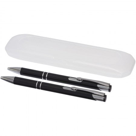 Belfast Pen Set, solid black, 17 x 4,4 x 1,7 cm