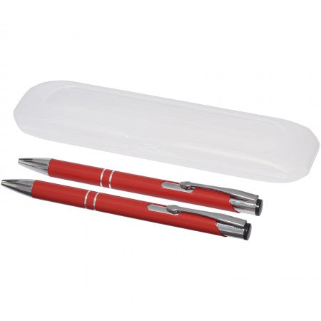 Belfast Pen Set, red, 17 x 4,1 x 1,7 cm