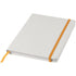 White A5 spectrum notebook with coloured strap, orange