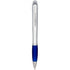 Nash light up pen silver barrel coloured grip, blue