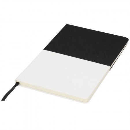 Two-tone A5 canvas notebook, solid black
