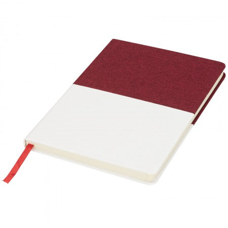 Two-tone A5 canvas notebook, Red
