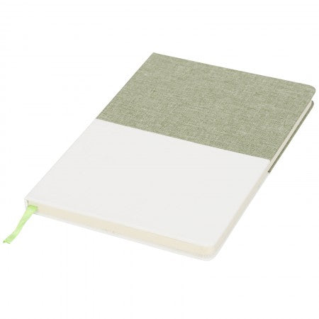 Two-tone A5 canvas notebook, Green