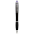 Nash coloured light up black barrel ballpoint pen, purple