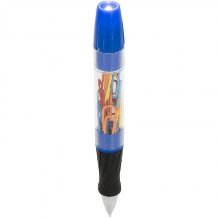 King pen with paper clip - BL, Blue